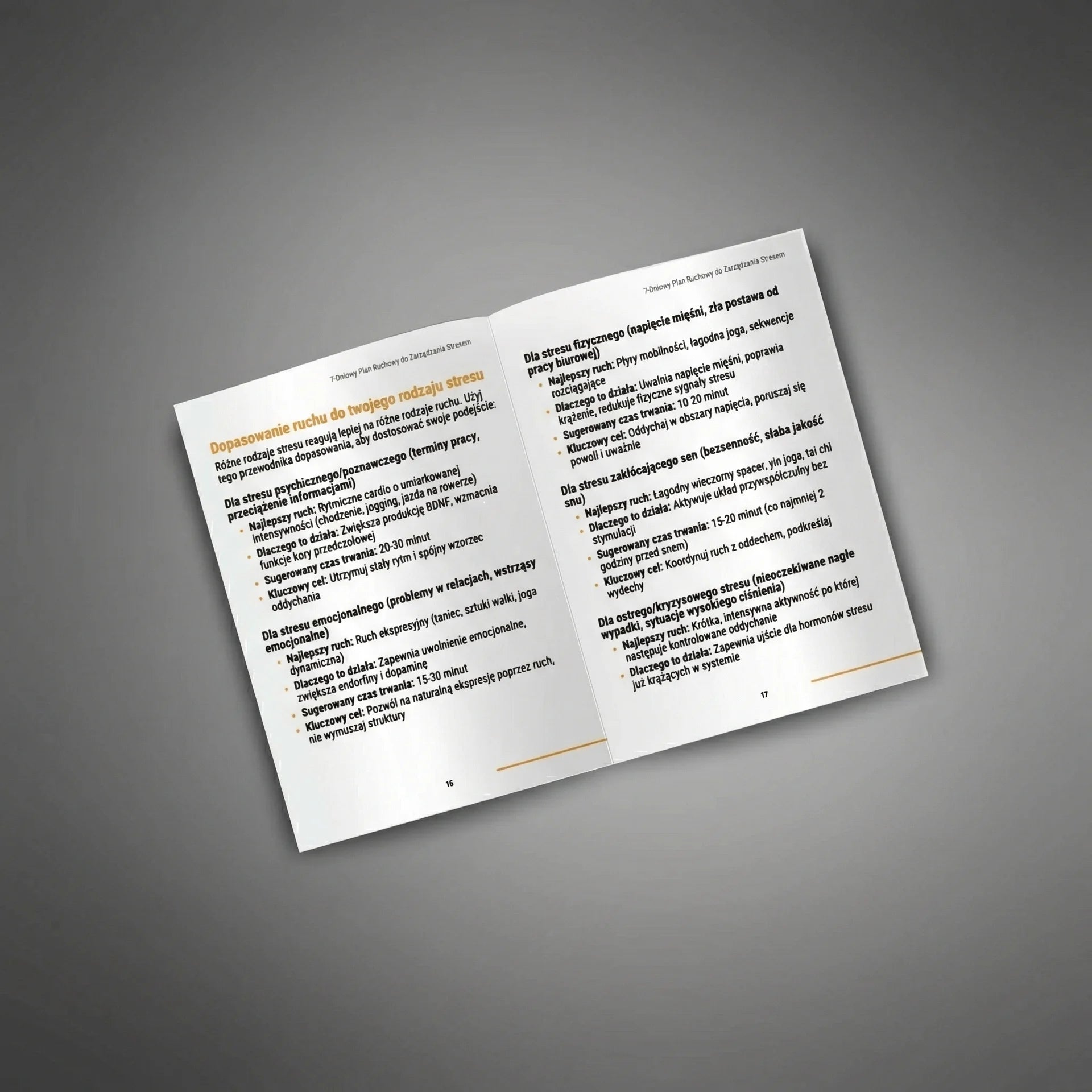 7-DNIOWY PLAN RUCHU DO  ZARZĄDZANIA STRESEM